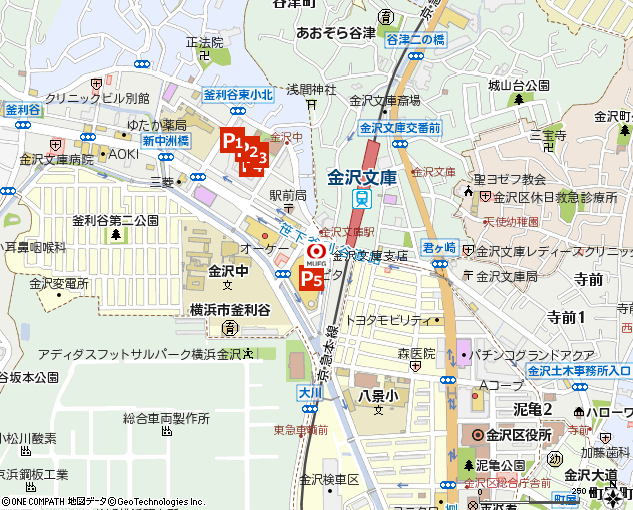 金沢文庫支店付近の地図